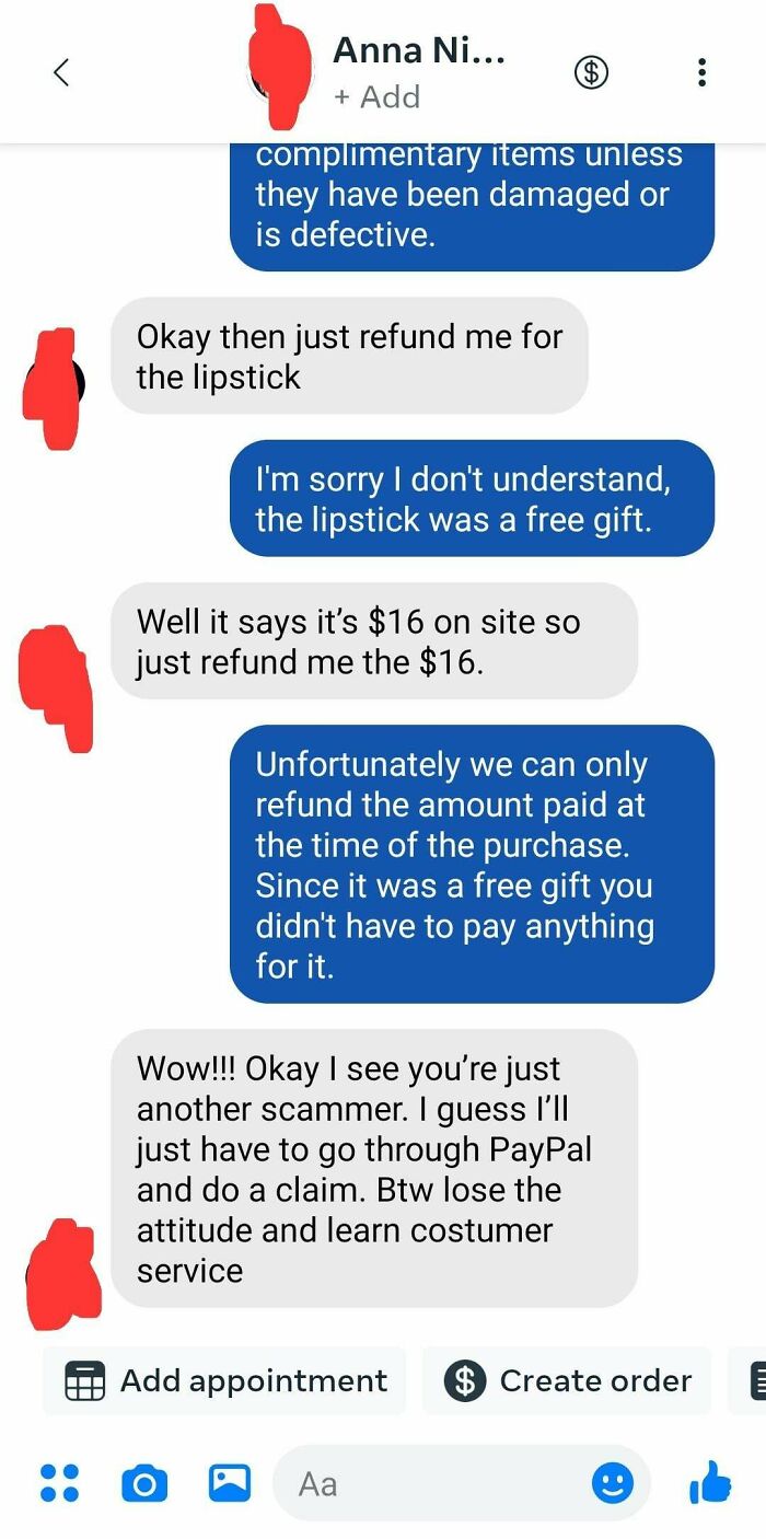 Customer Mad About Free Gift