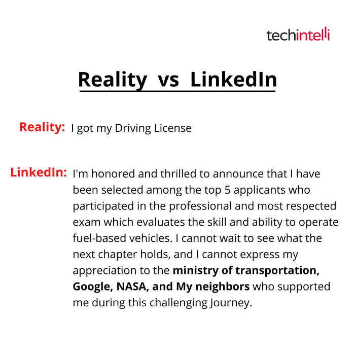 Reality vs. Linkedin...😅