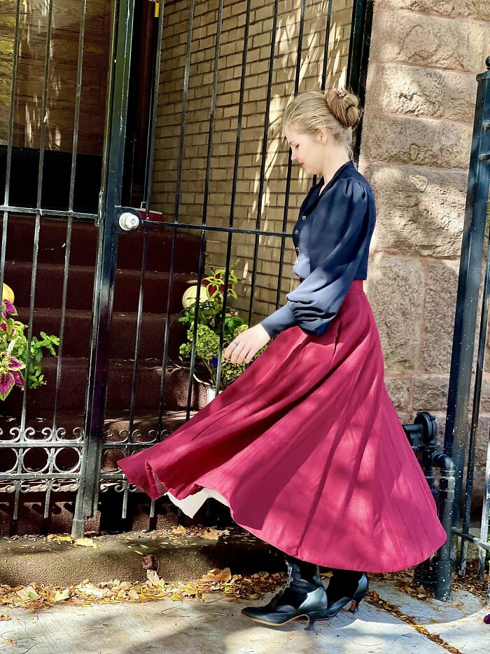 Finally Cold Enough For Long Swooshy Skirts! (Skirt And Blouse Made And Patterned By Me)