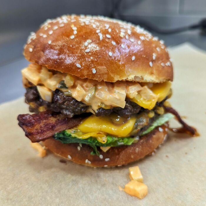 Double Cheeseburger With Homemade Buns