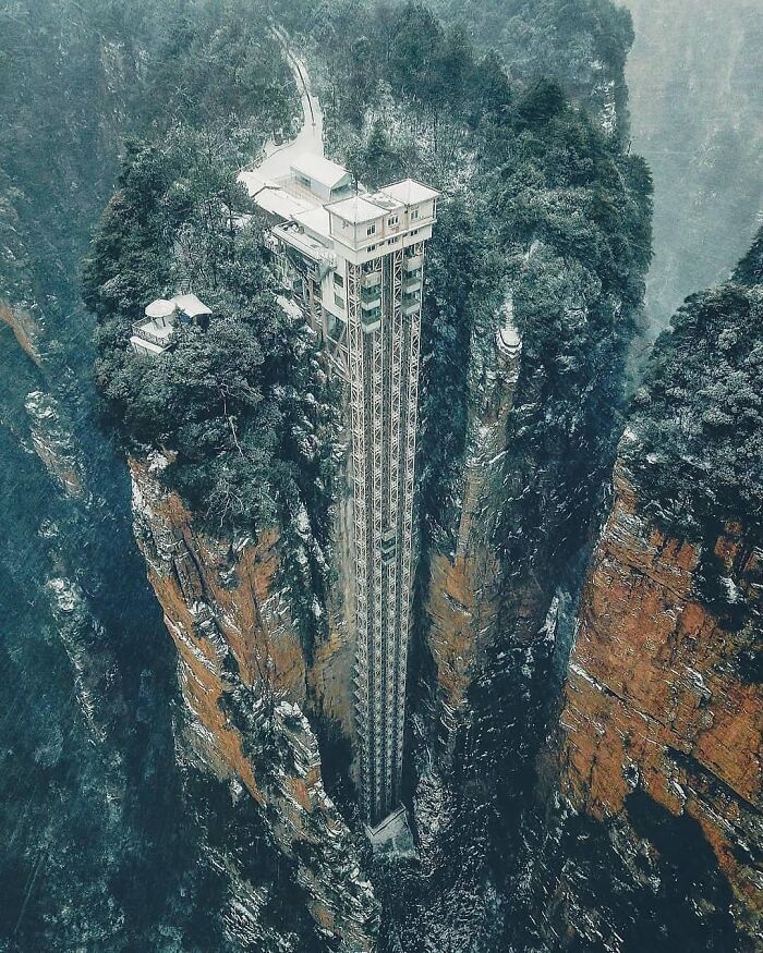 The Bailong Elevator. (Supervillain Lair Vibes)