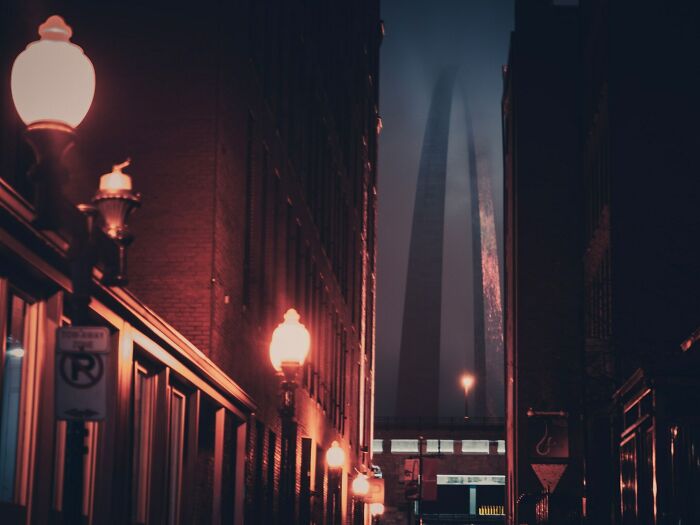 Gateway Arch In St. Louis At Night