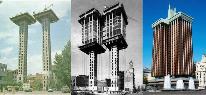 Torres De Colón, In Madrid, Was Built From Top To Bottom