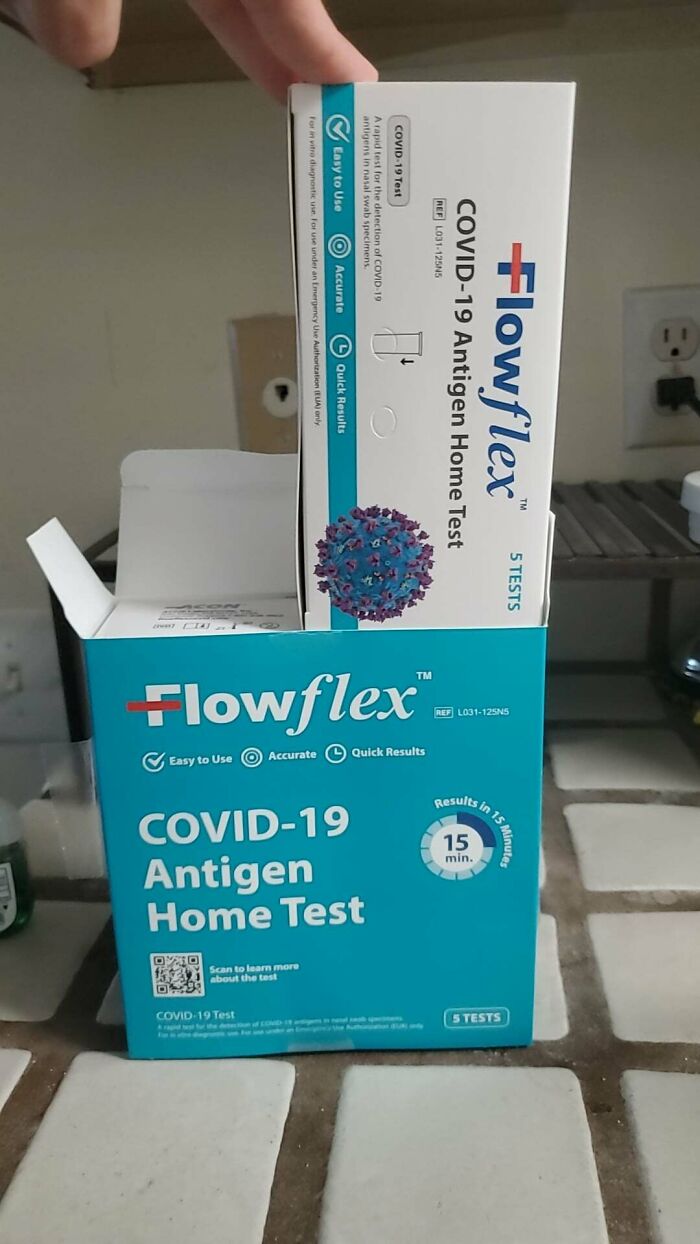 These Covid Tests From Costco. Five Per Box And You Cannot Fit A Second Box Into The Package