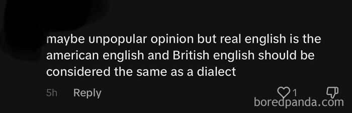 “Real English Is The American English And British English Is A Dialect”