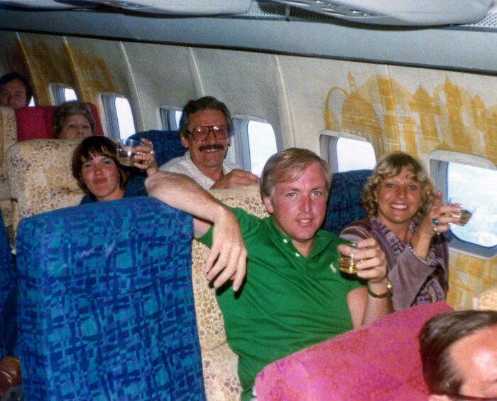 My Parents, The Couple In The Front, On Their Flight Home After Going On A Mexican Cruise In March, 1977. The Couple Behind Them Were Friends Of Theirs That Also Went On The Cruise