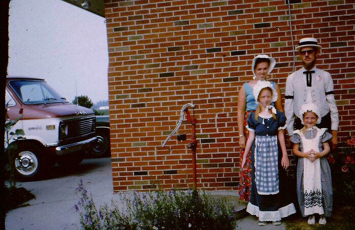 My Mom (Bottom Left) And Her Family Dressed Up For A Bicentennial Celebration 1976