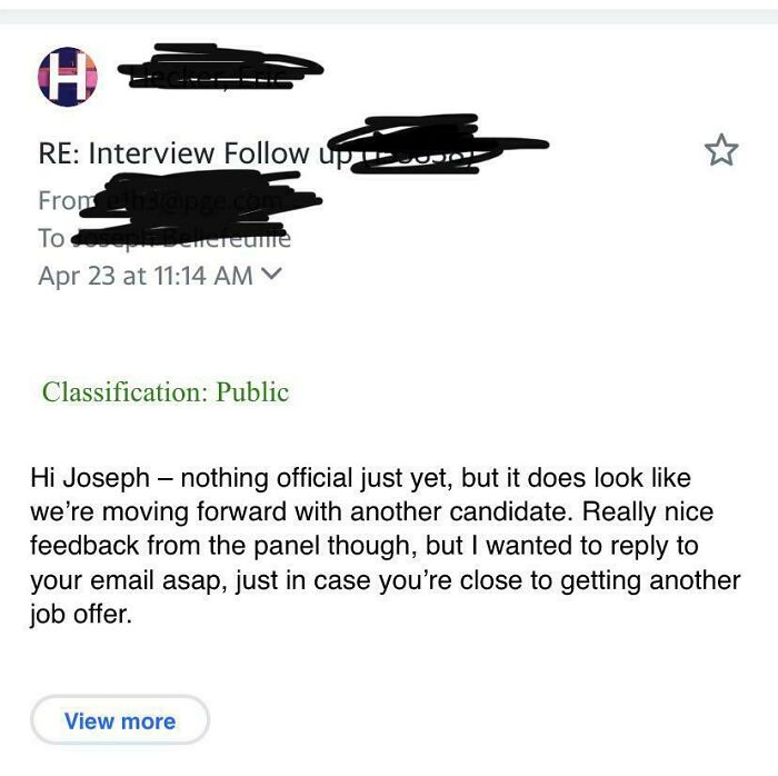 Response From Hr