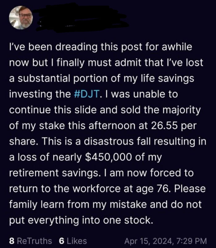 Losing His Retirement Savings To Own The Libs