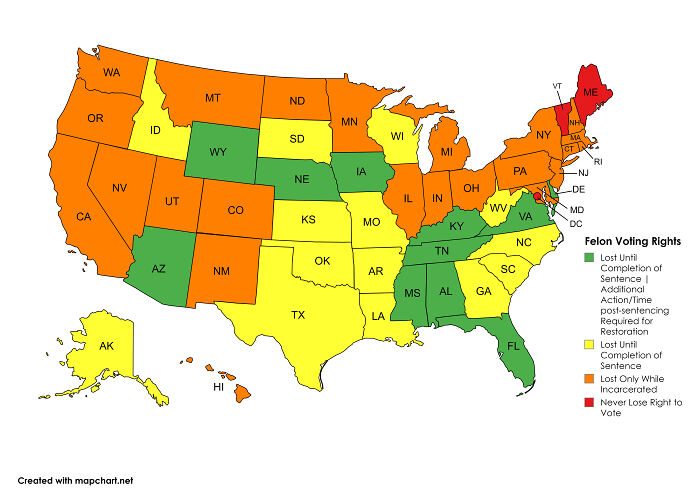 Felon Voting Rights By State