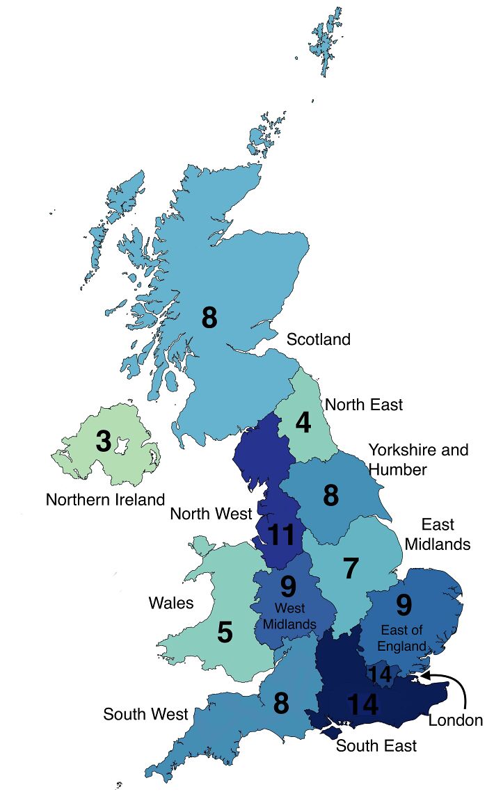 If 100 People Lived In The UK, Where Would They Live?