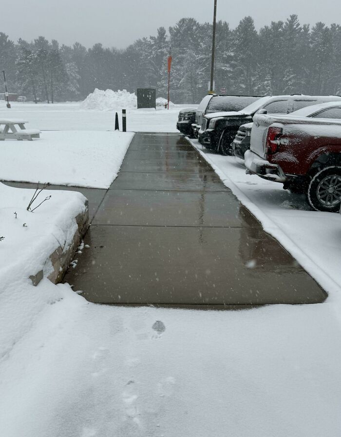 The Heated Side Walks At My Work, Doing Their Job