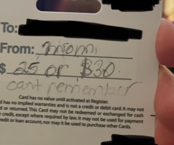 My Mother-In-Law Got Us A Gift Card