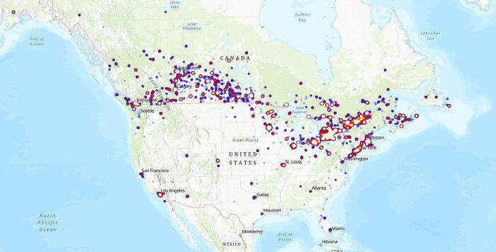 (Almost) Every North American Nhl Player's Birth City (Map Link + Info In Comments)