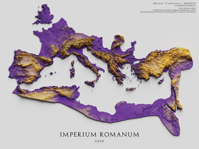 Topografía del Imperio romano en el año 117