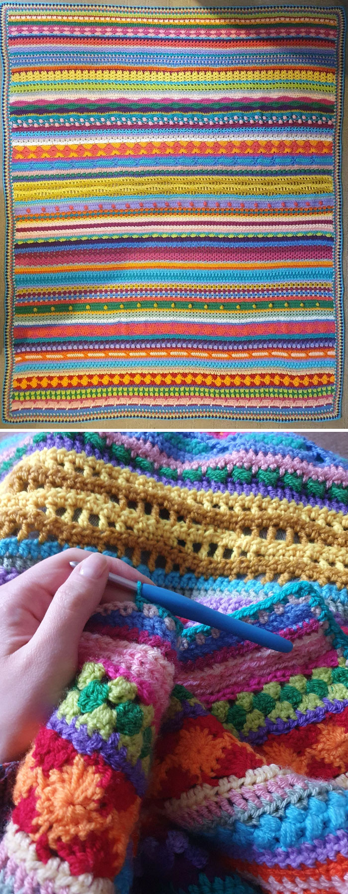 My (Very) Colourful Stitch Sampler Blanket