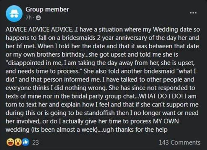 Bridesmaid Is Way Too Caught Up In Her Romance. What's Next? "You Can't Celebrate Christmas, Because Boyfriend And I Do!"