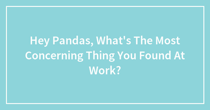 Hey Pandas, What’s The Most Concerning Thing You Found At Work? (Closed)