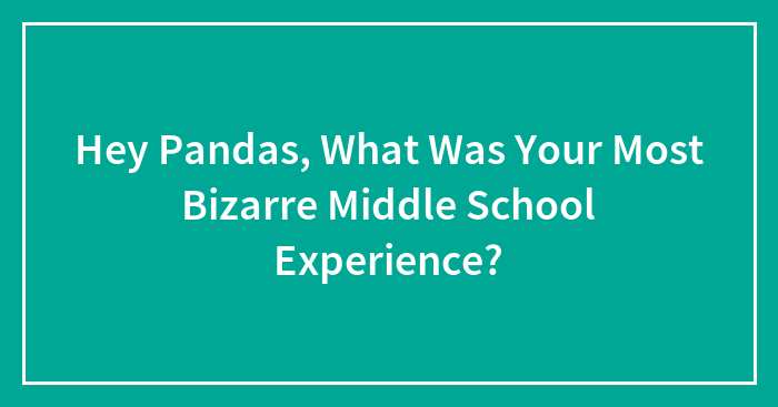 Hey Pandas, What Was Your Most Bizarre Middle School Experience? (Closed)