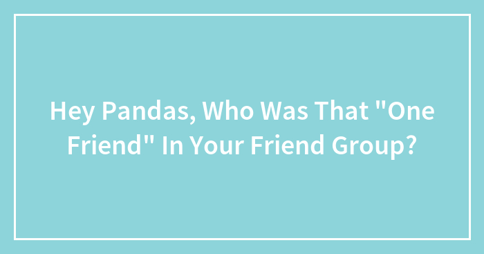 Hey Pandas, Who Was That “One Friend” In Your Friend Group?