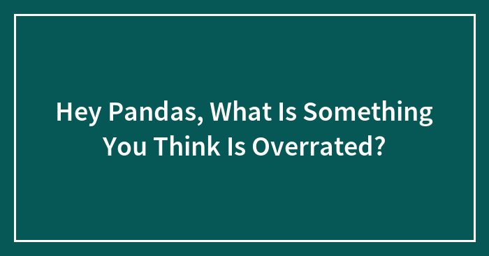 Hey Pandas, What Is Something You Think Is Overrated?