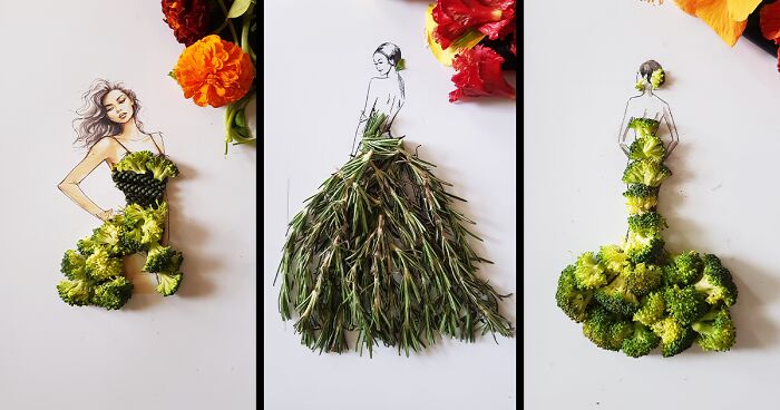 I Created Unique Dresses Using Pulses, Fruit And Vegetables (17 Pics)