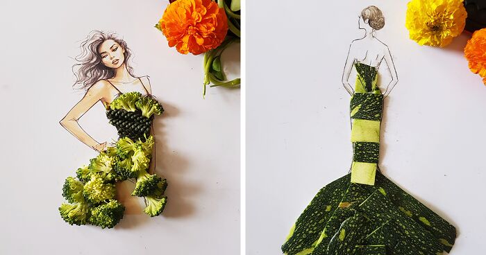 Edible Elegance: 17 Unique Looks That I Made Using Fruit And Vegetables