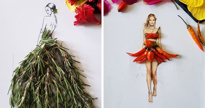 I Created Unique Dresses Using Pulses, Fruit And Vegetables (17 Pics)