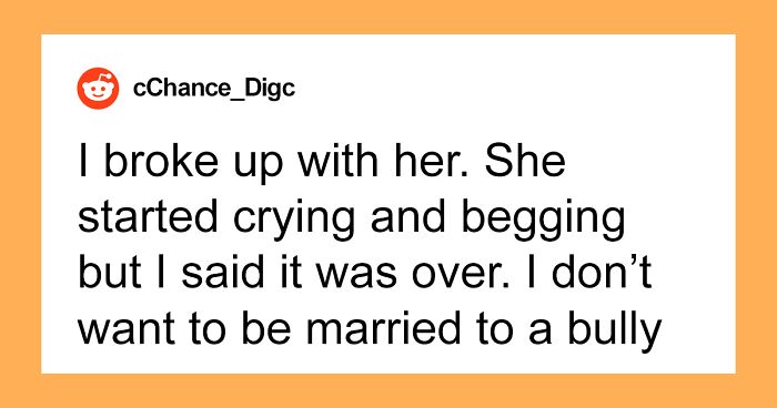 Man Dumps His Fiancée After Hearing She's Been Bullying His Ex