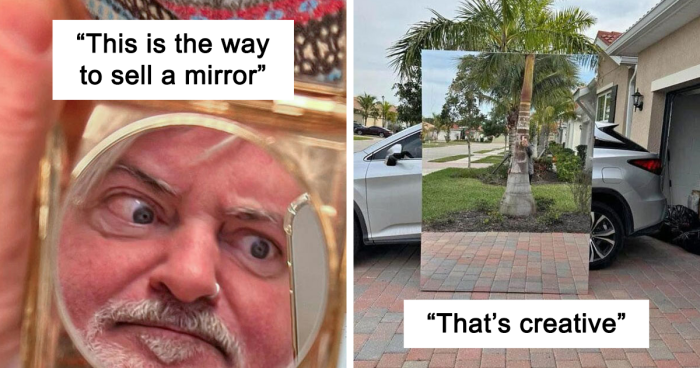 102 Times People Tried Selling Mirrors And Ended Up With The Funniest Reflections (New Pics)