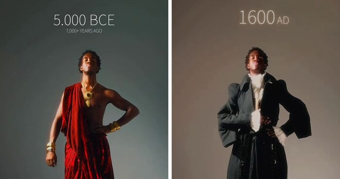 Man Shows What He Would Wear In Different Time Eras And It Results In These 34 Outfits