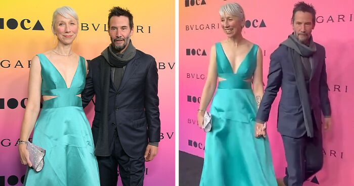 Keanu Reeves Kisses Girlfriend Alexandra Grant During Rare Red Carpet Appearance