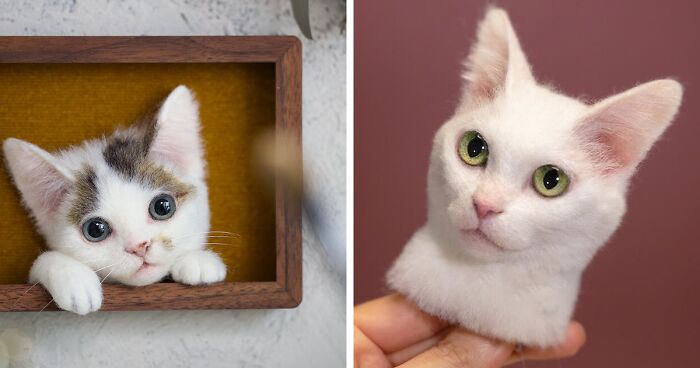 Japanese Artist Felts Realistic Cat Portraits, And The Result Is Incredibly Lifelike (22 New Pics)