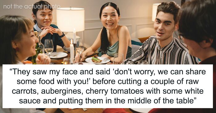 Woman Upset After Being Invited To Dinner Party Where She Was Served Salad While Others Had A Feast