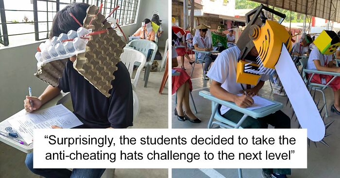 University Students In The Philippines Go Viral For Their Creative “Anti-Cheating” Hats 