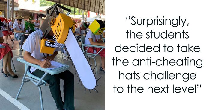 Teacher Asks Students To Wear “Anti-Cheating” Hats, They Surprise Him With Creative Results