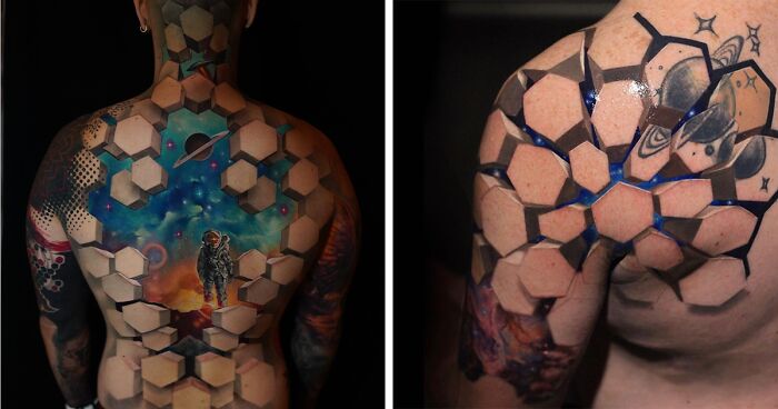 This Tattoo Artist Created 48 Mind-Bending Designs Capturing A World Within The Skin