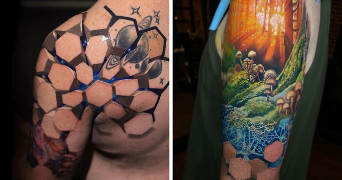 Artist Creates Optical Illusion Tattoos, And Here Are His 48 New Works