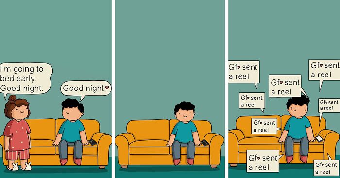 Artist Illustrates Everyday Life With Her Boyfriend In 38 Relatable Comics (New Pics)