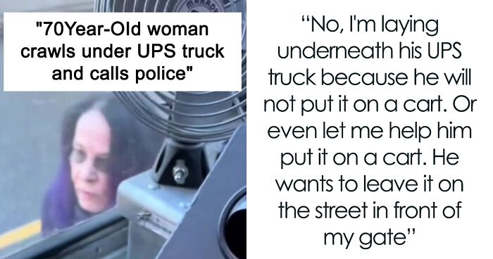 Man Captures A 70YO Karen Lying Under His Truck To Make Him Carry The Package To Her Door