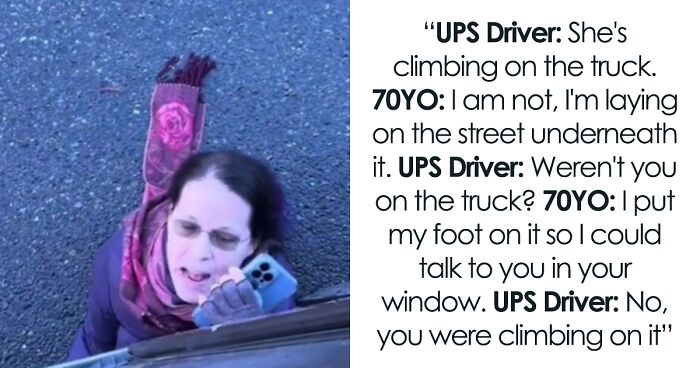 UPS Driver Confronts 70YO Crawling Under His Truck Demanding He Carry The Parcel To Her Door