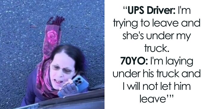 70YO Karen Lies Down Under Delivery Driver’s Truck And Demands To Have Her Package At Her Door