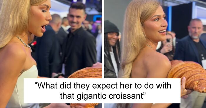 “Best Gift Anyone Can Get”: French Fan Gives Zendaya A Giant Croissant At “Challengers” Premiere