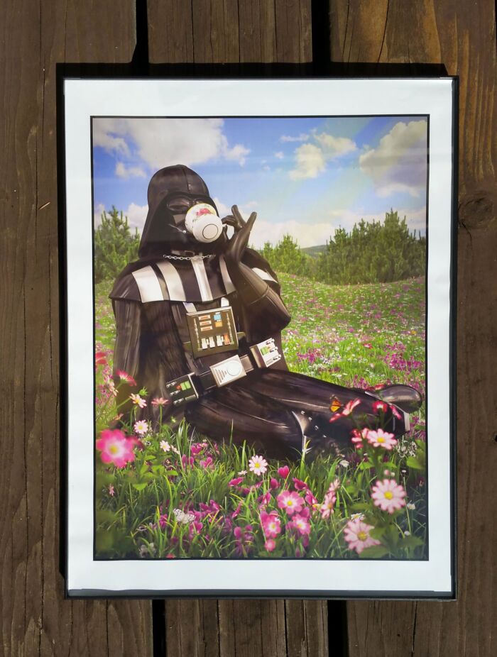  Darth Vader Print: We Are Happy To See That Darth Has Found Some Peace