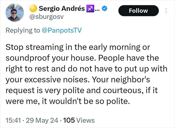 Man Calls Out Neighbor’s Note Asking Him To Limit Night Streams—He Gets A Reality Check