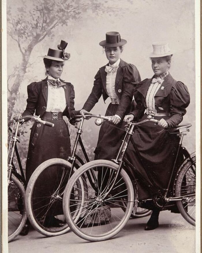 1890s Three Women On Bicycles (Photo By Jakob Ljungqvist), Helsinki, Finland