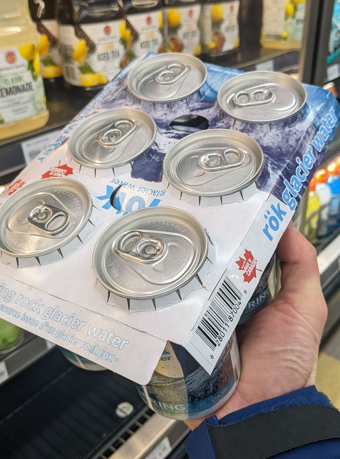 Cardboard Rings For This Six-Pack Instead Of The Plastic Ones