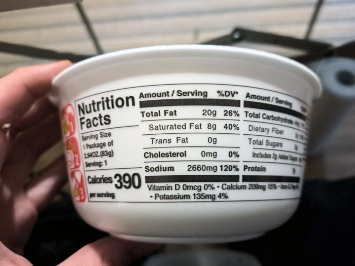 My Favorite Ramen Has 120% Of The Daily Intake Of Sodium. Probably Should Stop Eating It