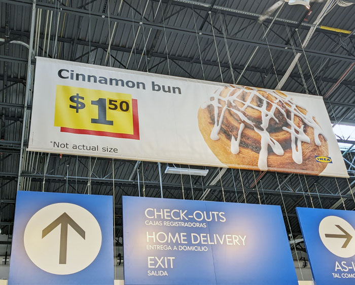 IKEA Needed To Indicate Their Cinnamon Buns Are Not 10 Feet In Diameter For $1.50