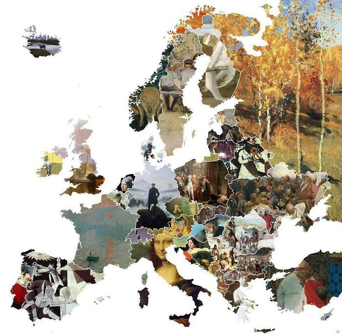 A Map Of Europe By Each Nation's Most Iconic Artwork